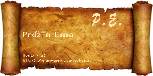 Prém Emma névjegykártya